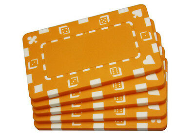 5 Pcs  Orange Rectangular Poker Chips Plaques