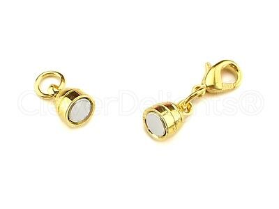 8 Magnetic Jewelry Clasps - Capsule Style - Gold Color - Strong Necklace Clasps