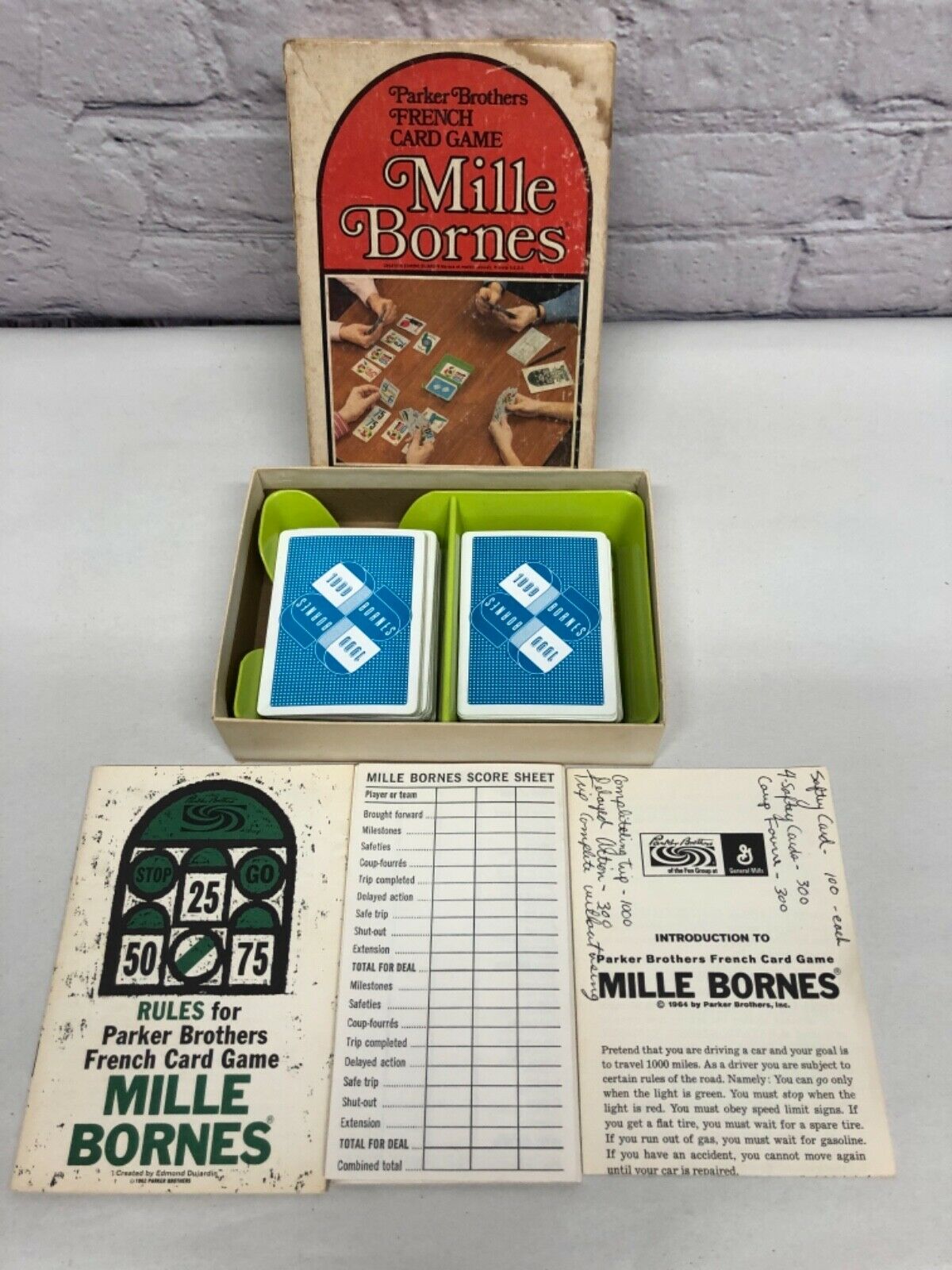 Vintage Mille Bornes French Card Game Parker Brothers 1971 Complete