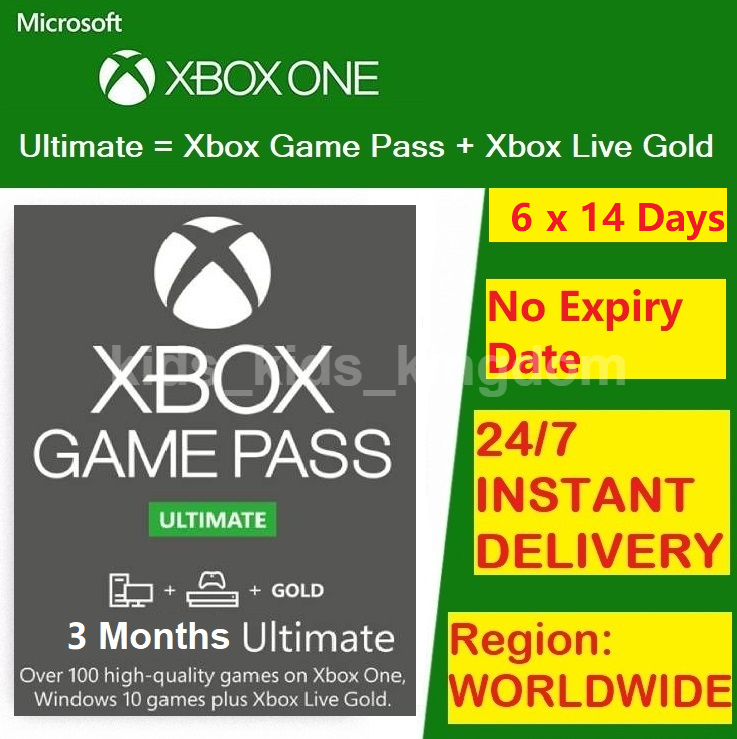 Xbox Live Game Pass Ultimate 3 Months 6x14 Day (84 Days) - Live Gold+gamepass