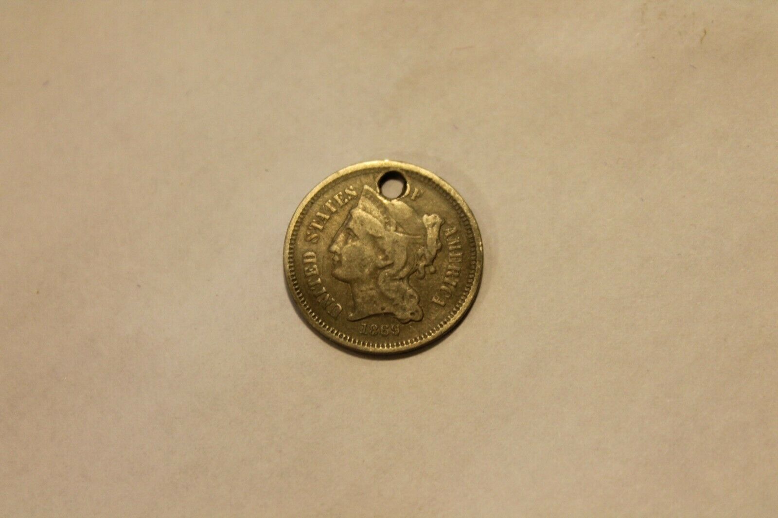 1869 Three Cent Nickel - 3cn $.03 3c - 3 Cent Piece #1