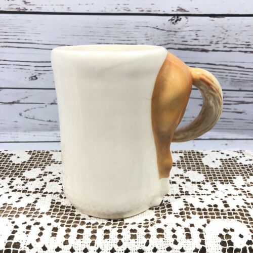 Happy Valley Studio Horse Tail Pottery Coffee Mug 4 3/4” Tall 2012 White Brown