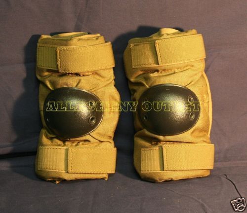 Usgi Military Usmc Surplus Army Elbow Pads, Coyote Brown W/ Black, Medium, Mint