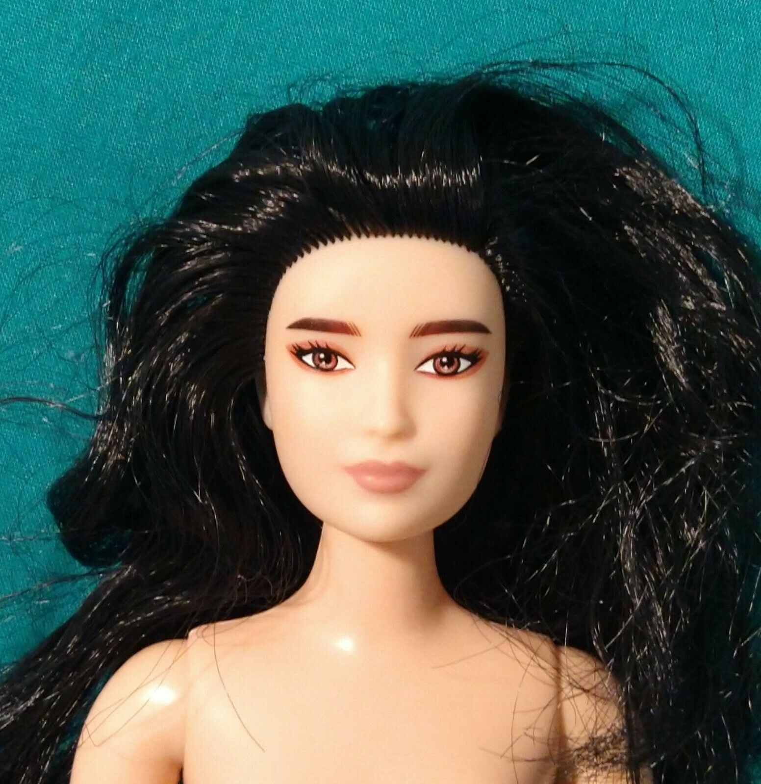 Barbie Fashionistas Doll Asian Curvy Jet Black Hair Nude (2016)