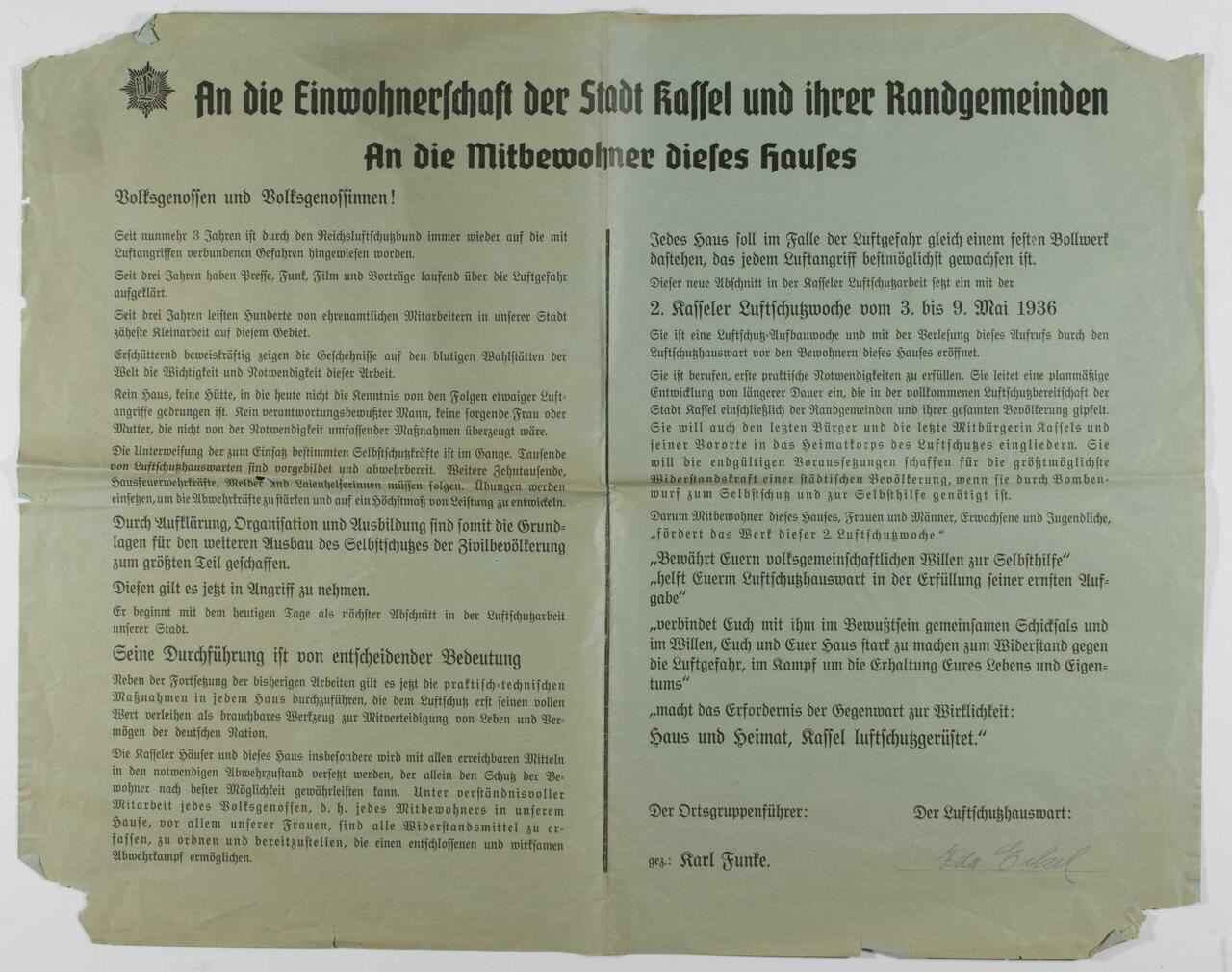 Rlb German Air Raid Instruction Poster