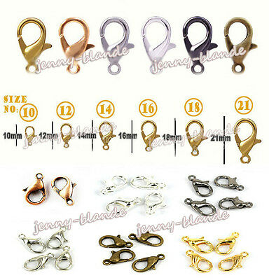 Lot100pcs Silver/gold/bronze Lobster Claw Clasps Hooks Finding Diy 10/12/14/16mm