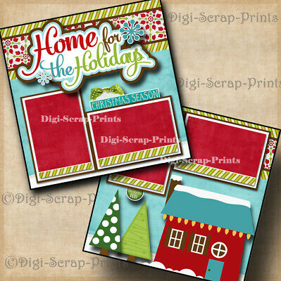 Home For The Holidays 2 Premade Scrapbook Pages Paper Christmas Digiscrap #a0154