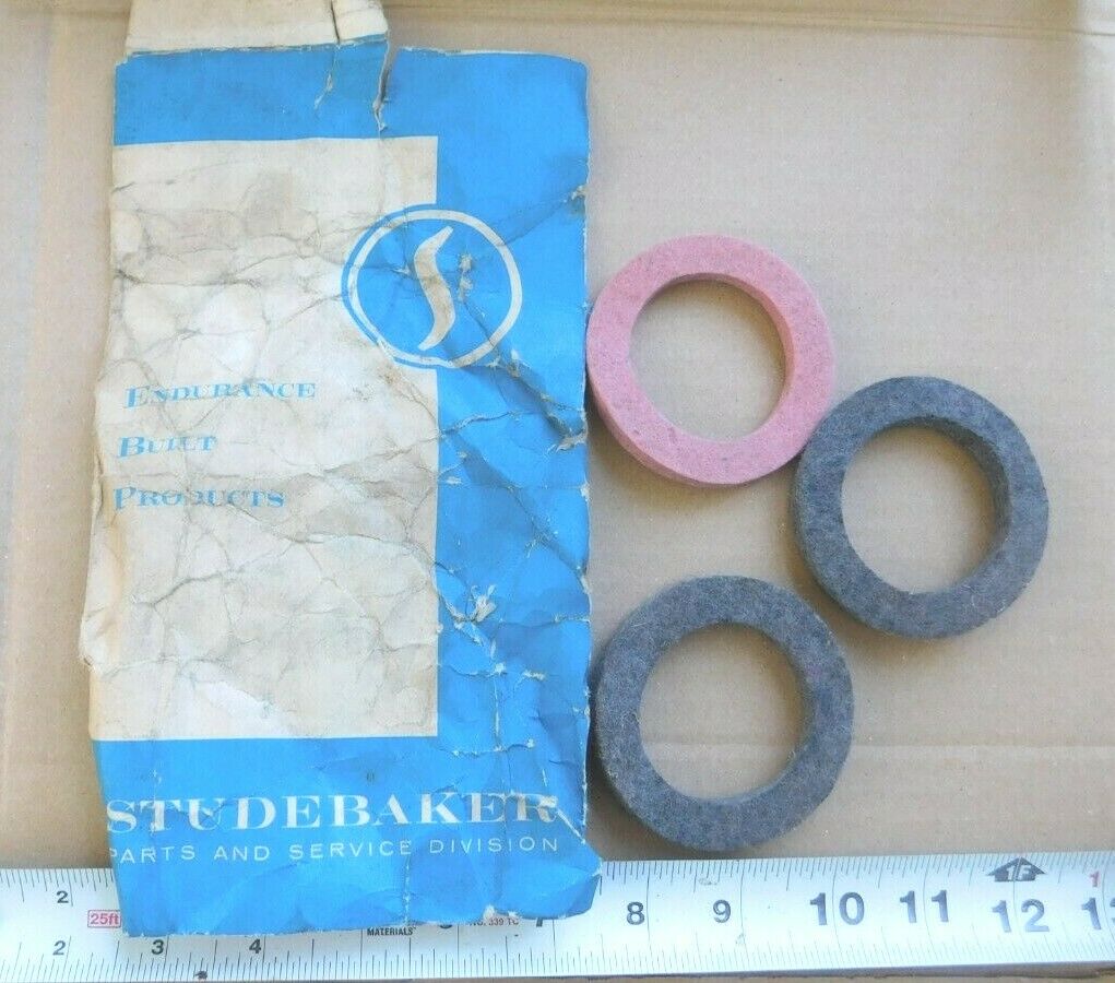 3 Nos Timing Gear Cover Felt Oil Seals 1951-64 Studebaker 8-cyl Cars New 1952