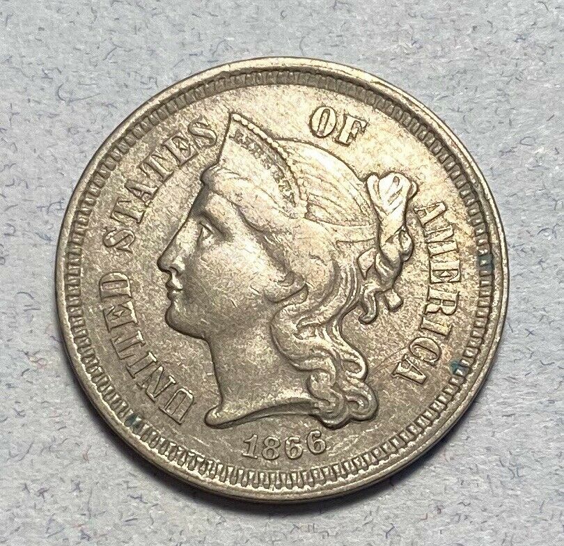 1866 3cn Three Cent Nickel