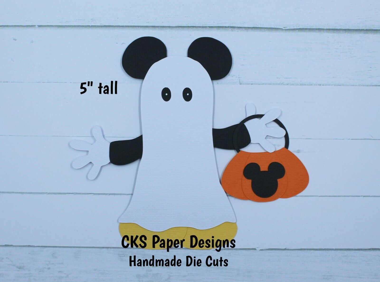 Handmade Die Cut Halloween Disney Mickey Mouse Ghost Scrapbook Paper Piecing Cks