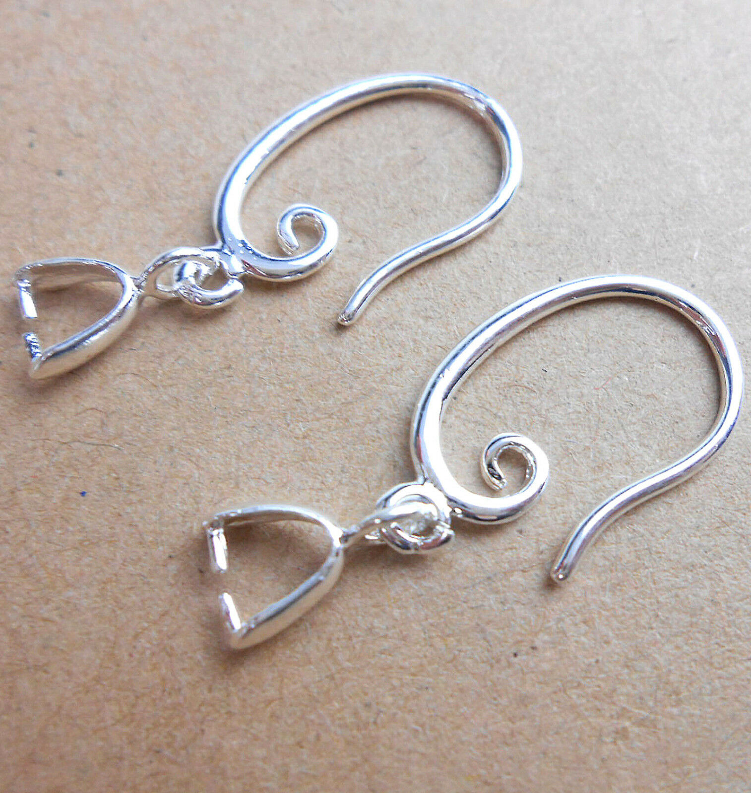 10pcs Jewelry Earring Findings 925 Silver Plated Pinch Hook Ear Wire Wholesale